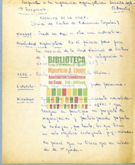 Apuntes respuestas a las sugerencias organizativas