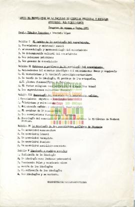 Sociología del conocimiento - Programa